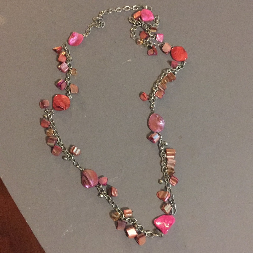 Pink drop necklace